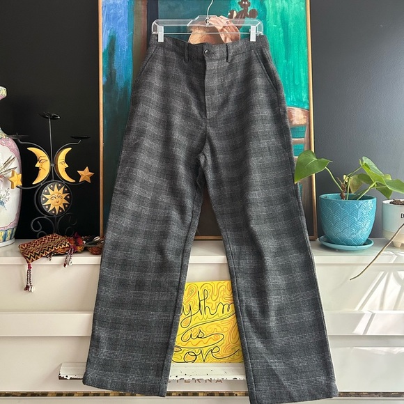 GAP Men's Gray Plaid Dress Pants 31 X 30 Wool Blend - Picture 6 of 16